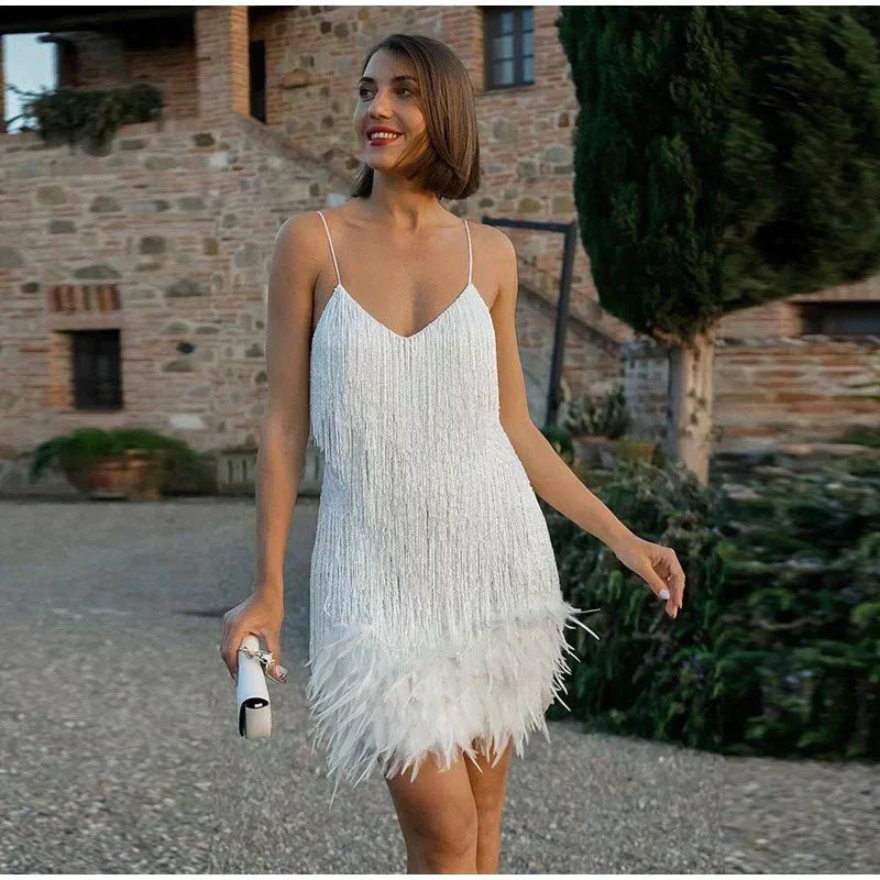Phoebe - Women's Summer Form-Fitting Cocktail Mini Dress with Sequin