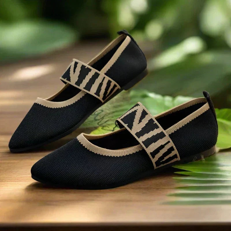 Mia - Women's Spring Ballerinas with Strap in Freizeitstil