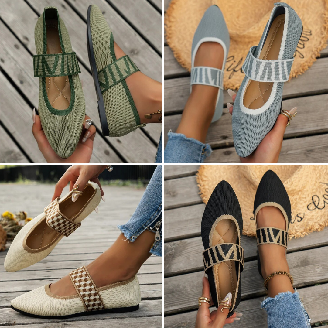 Mia - Women's Spring Ballerinas with Strap in Freizeitstil