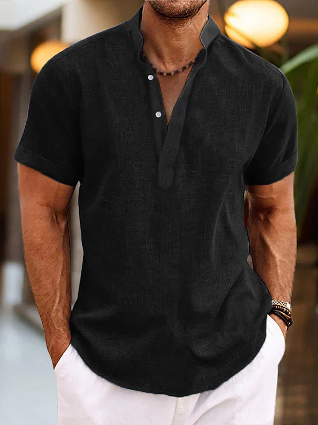 Riley - Men's Short Sleeve-Henley Casual-Shirt