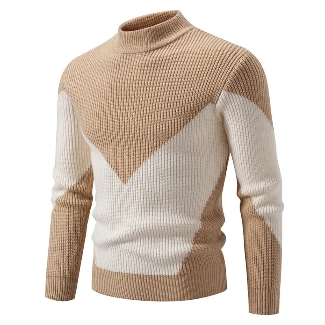 Sebastian - Men's Long Sleeve-Sweater with Geometrischem Pattern