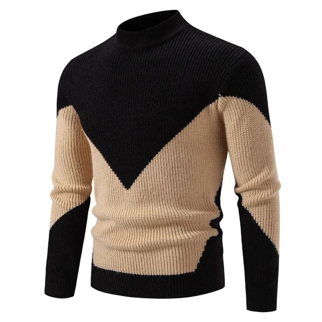 Sebastian - Men's Long Sleeve-Sweater with Geometrischem Pattern