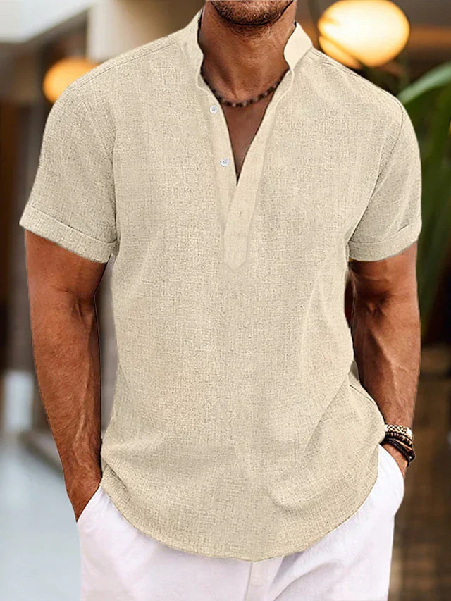 Riley - Men's Short Sleeve-Henley Casual-Shirt