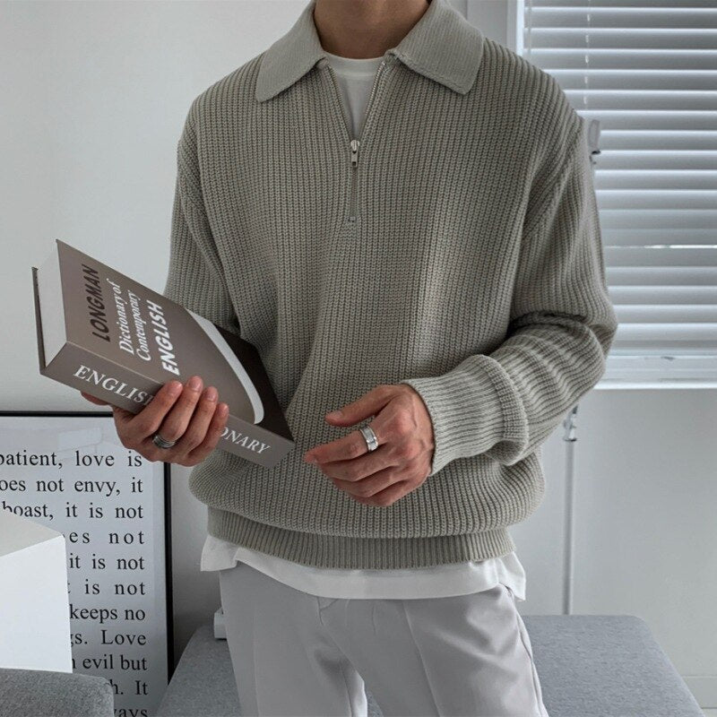 Kieran - Men's Structured Spring Sweater with langen Sleeves