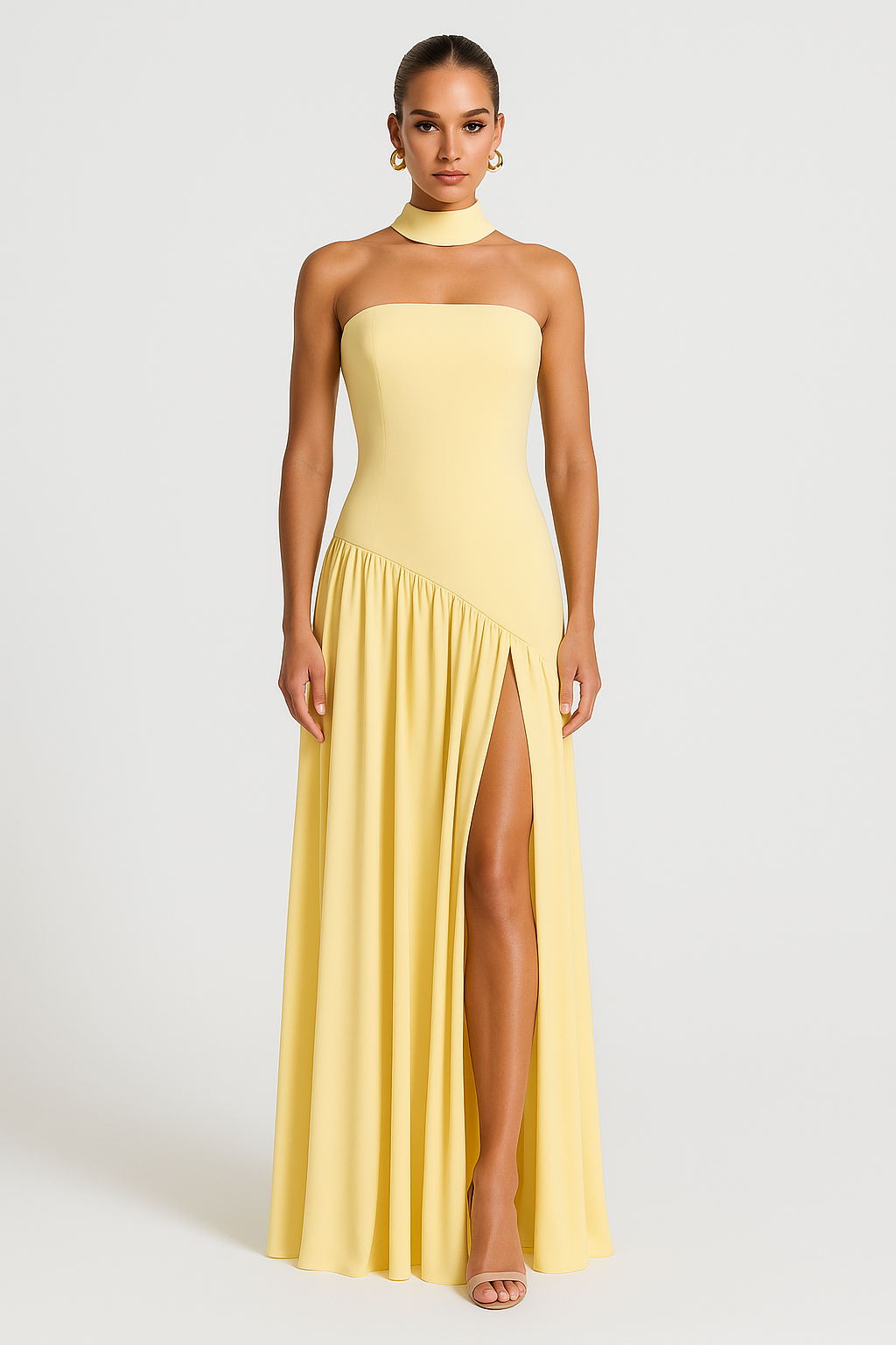 Reese - Women's Stylish Strapless Slit Maxi Dress