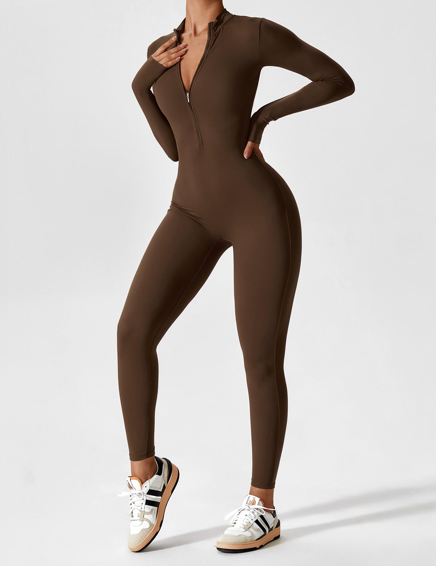 Lucy - Women's Spring Stretch Zip-Up Jumpsuit