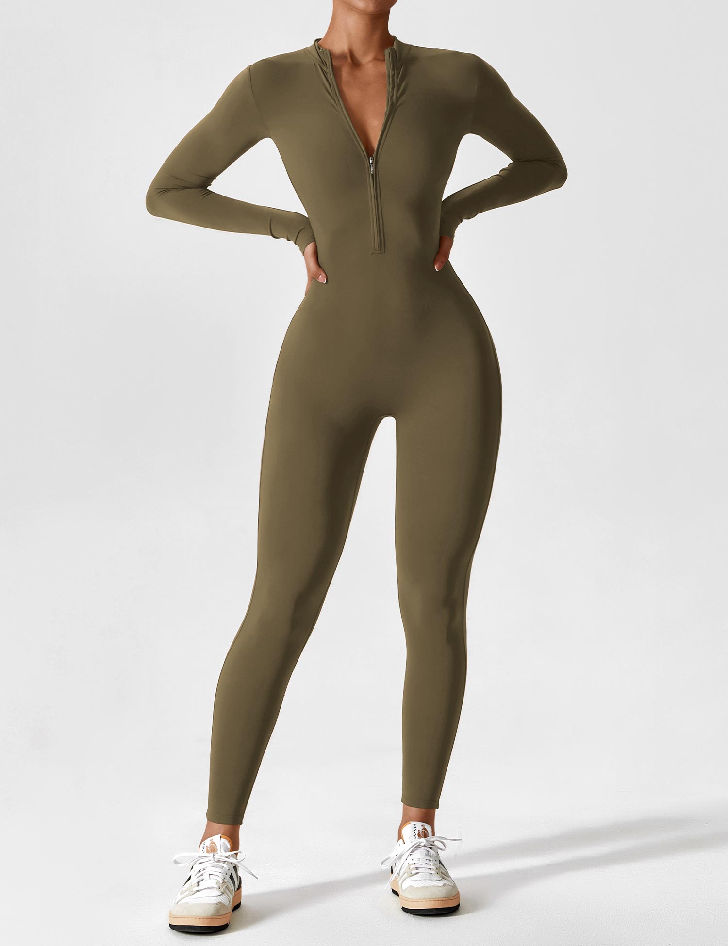 Lucy - Women's Spring Stretch Zip-Up Jumpsuit