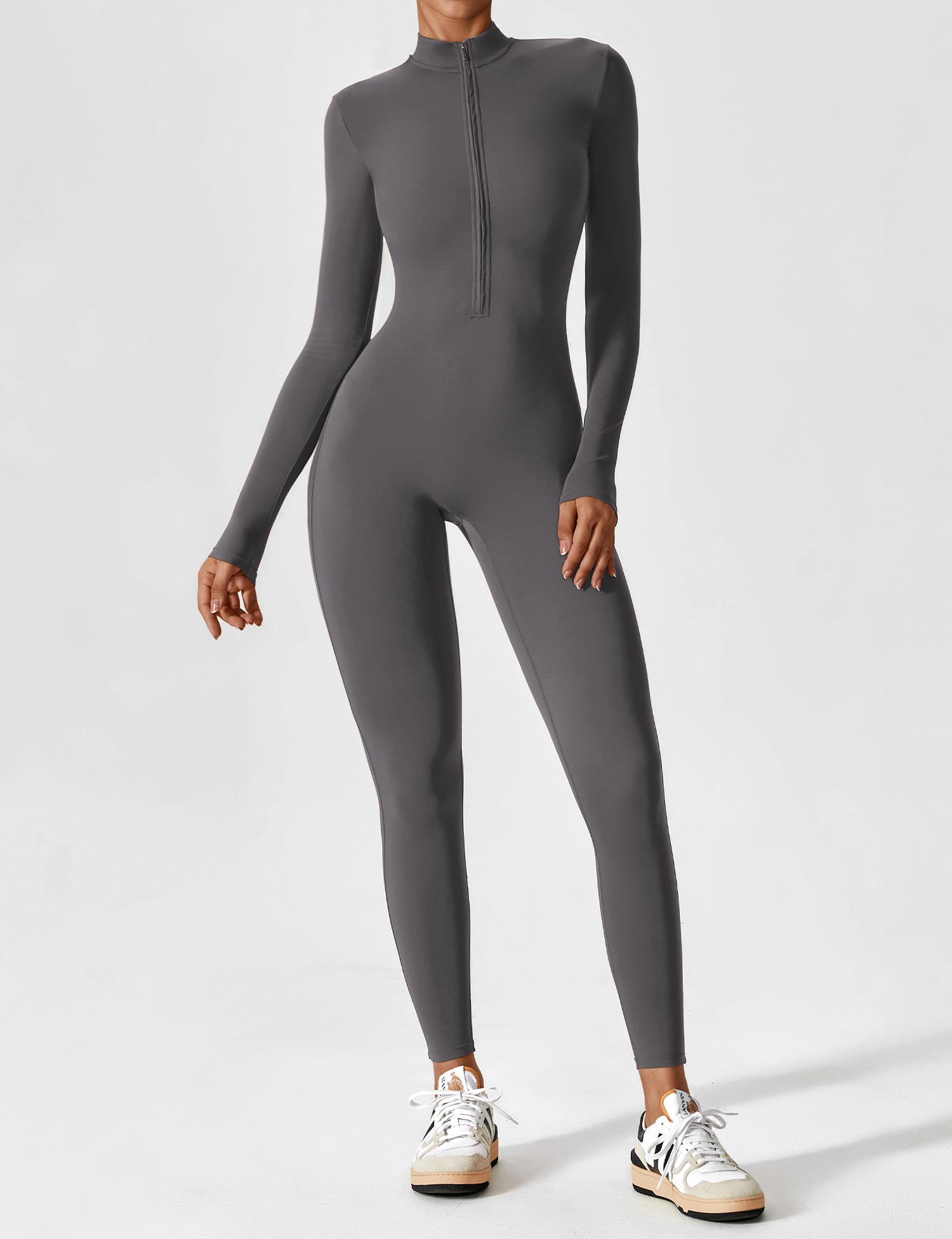 Lucy - Women's Spring Stretch Zip-Up Jumpsuit