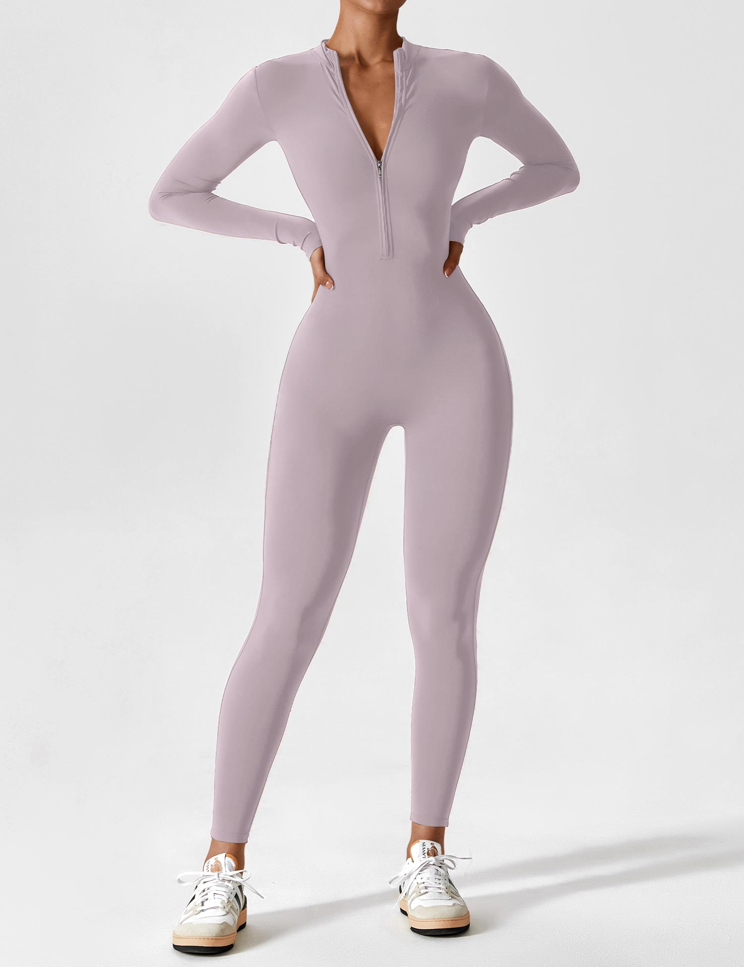 Lucy - Women's Spring Stretch Zip-Up Jumpsuit