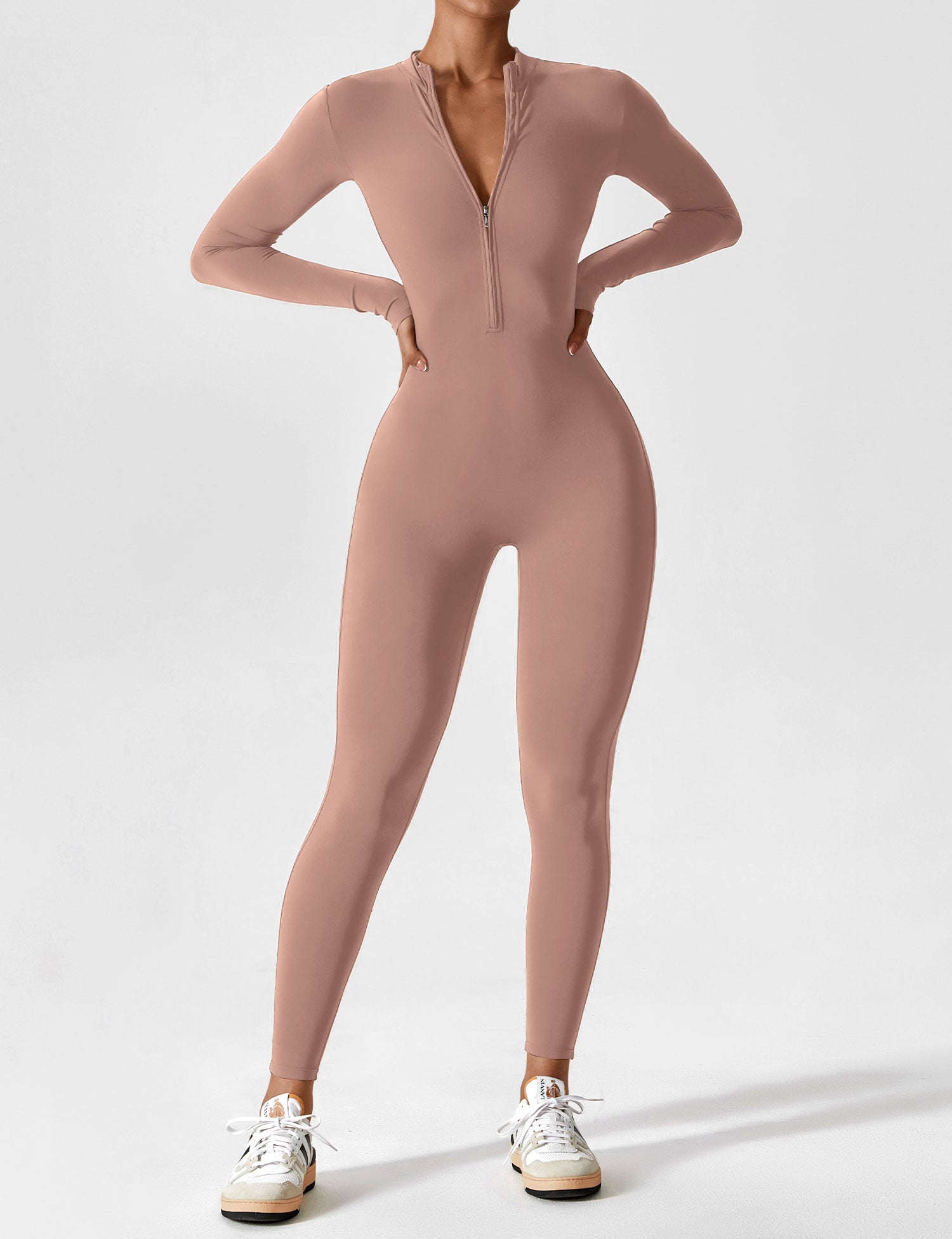 Lucy - Women's Spring Stretch Zip-Up Jumpsuit