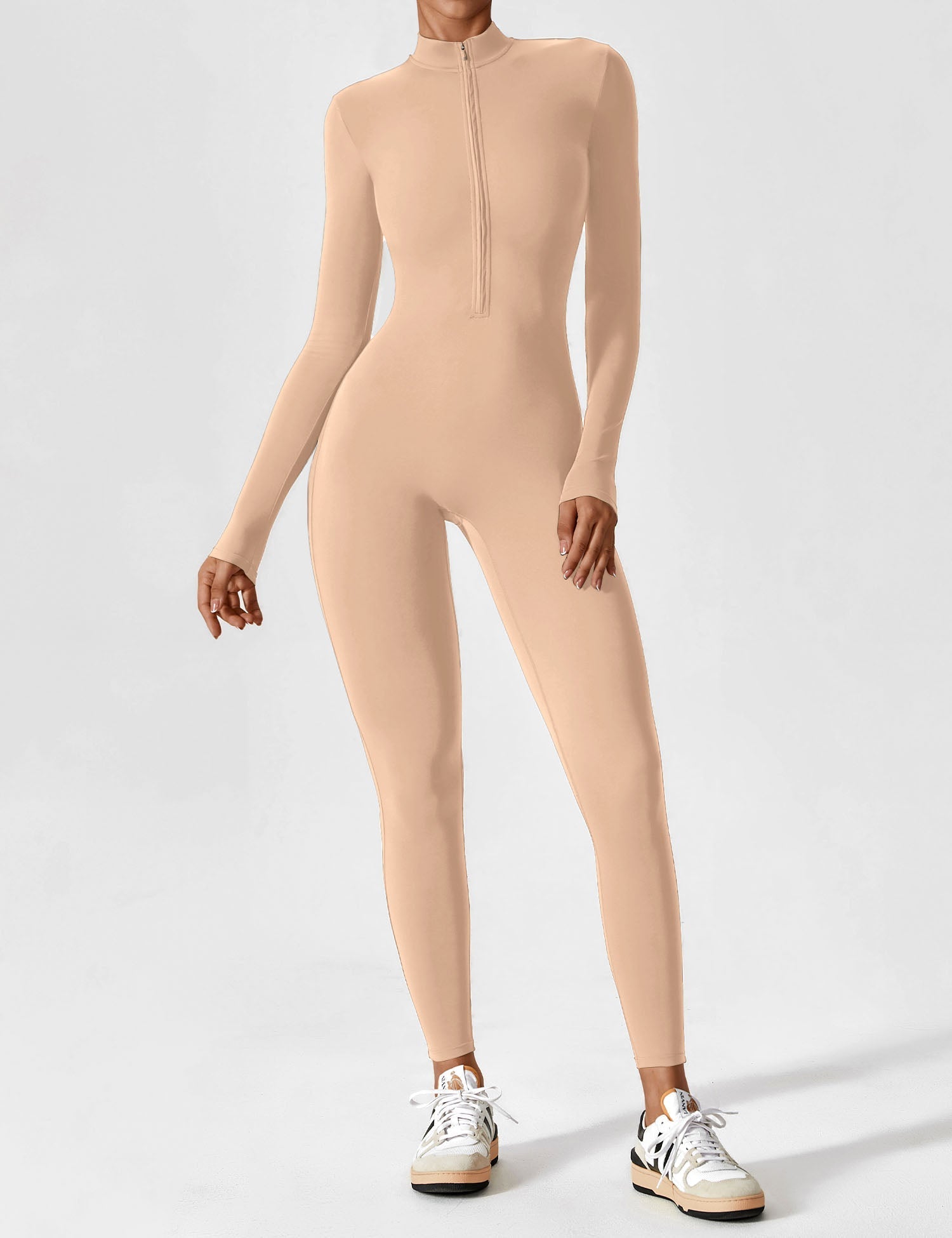 Lucy - Women's Spring Stretch Zip-Up Jumpsuit