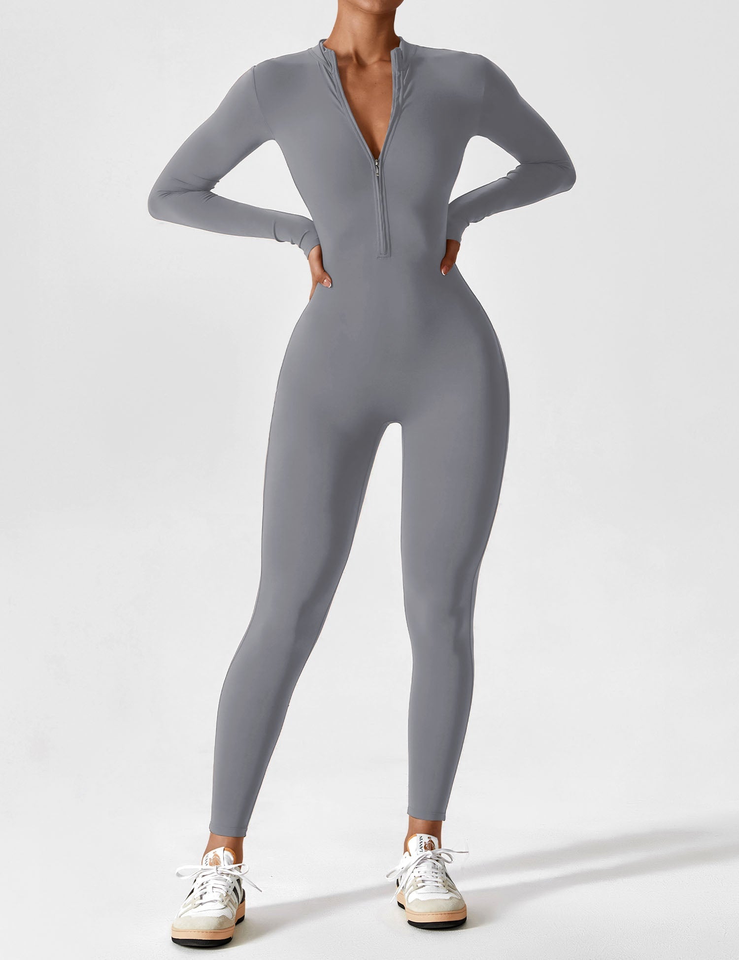 Lucy - Women's Spring Stretch Zip-Up Jumpsuit