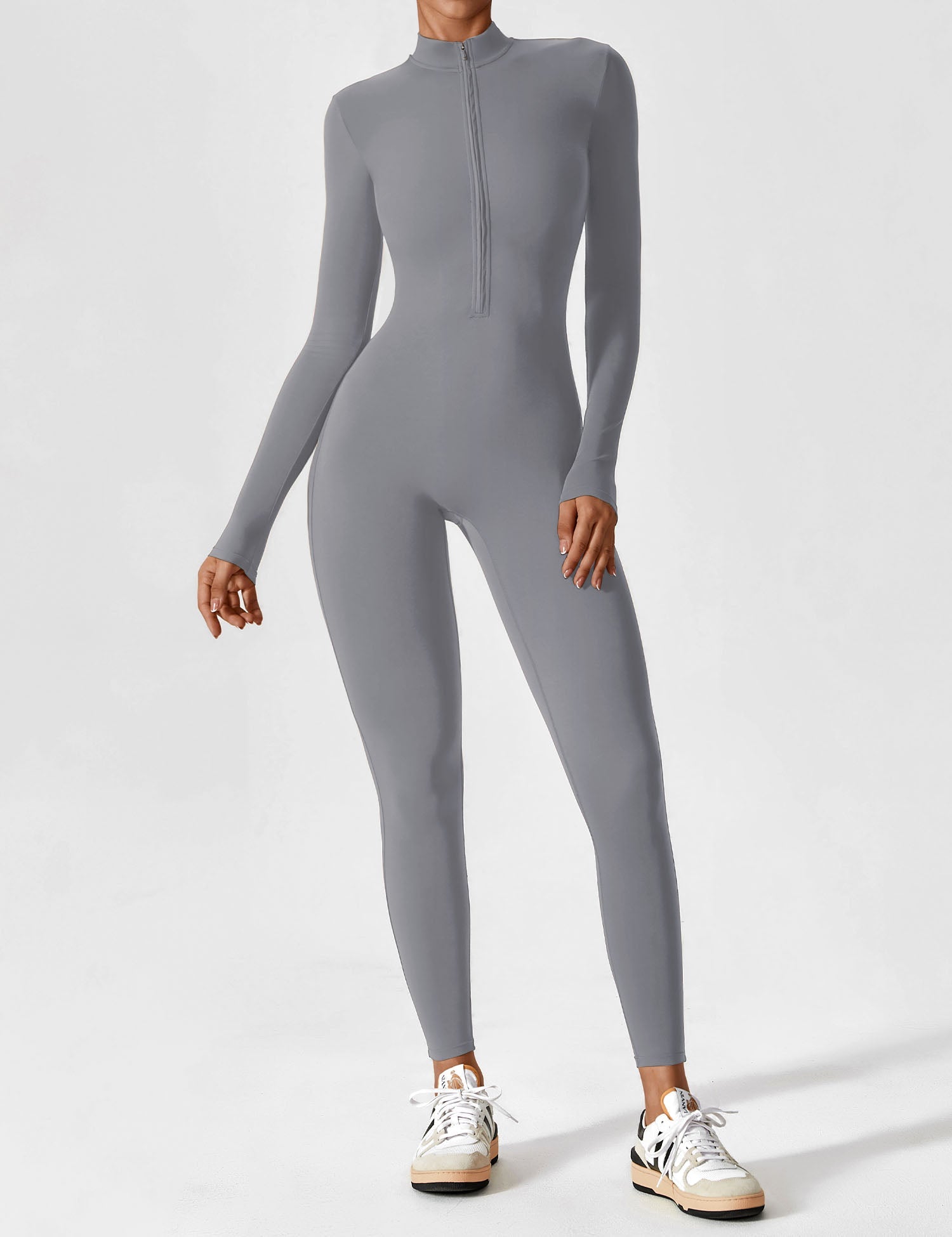 Lucy - Women's Spring Stretch Zip-Up Jumpsuit