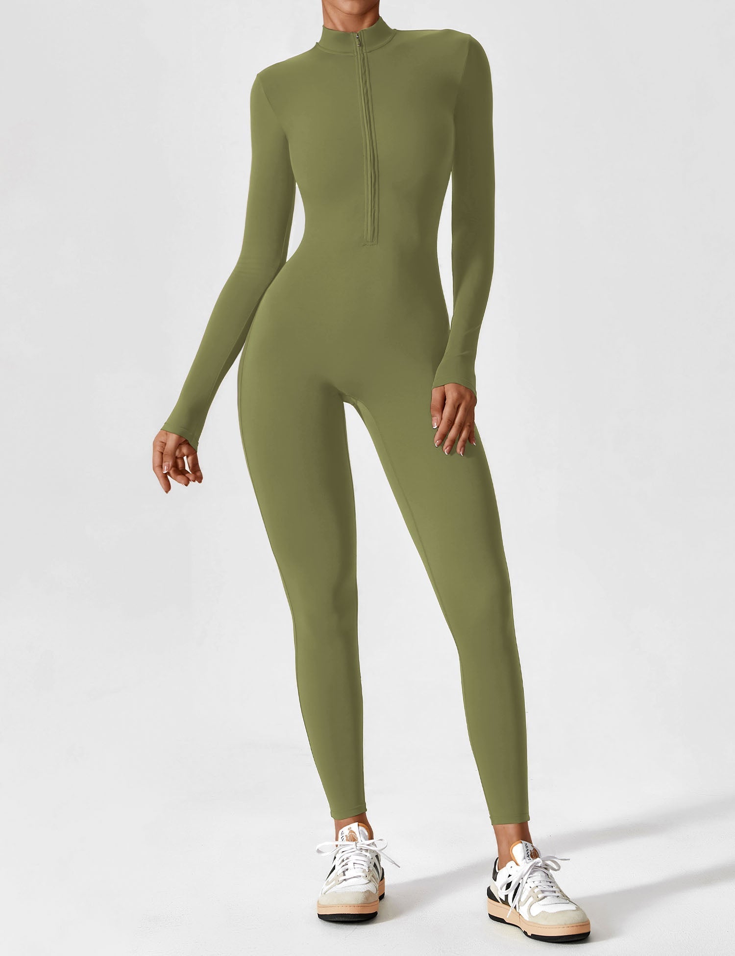 Lucy - Women's Spring Stretch Zip-Up Jumpsuit