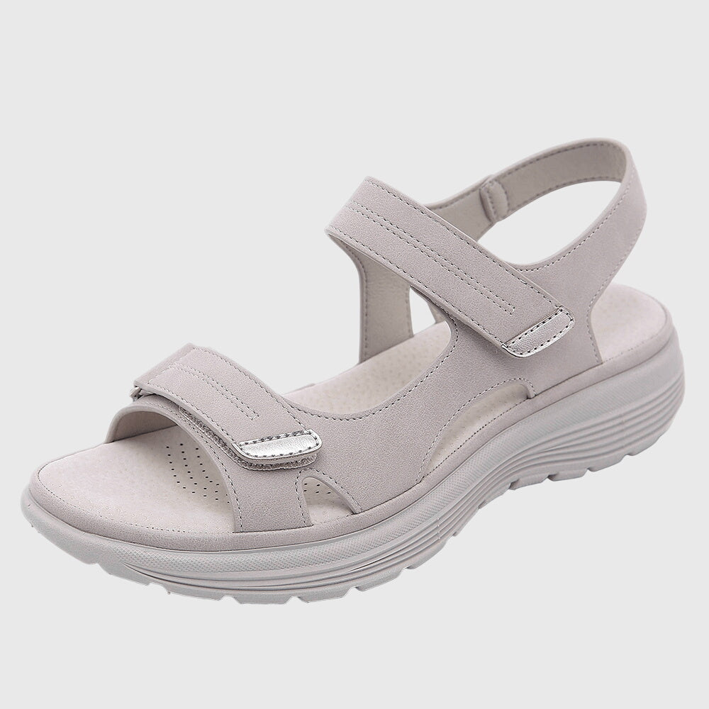 Chloe - Women's Sandals with Open Lace and Klettverschluss