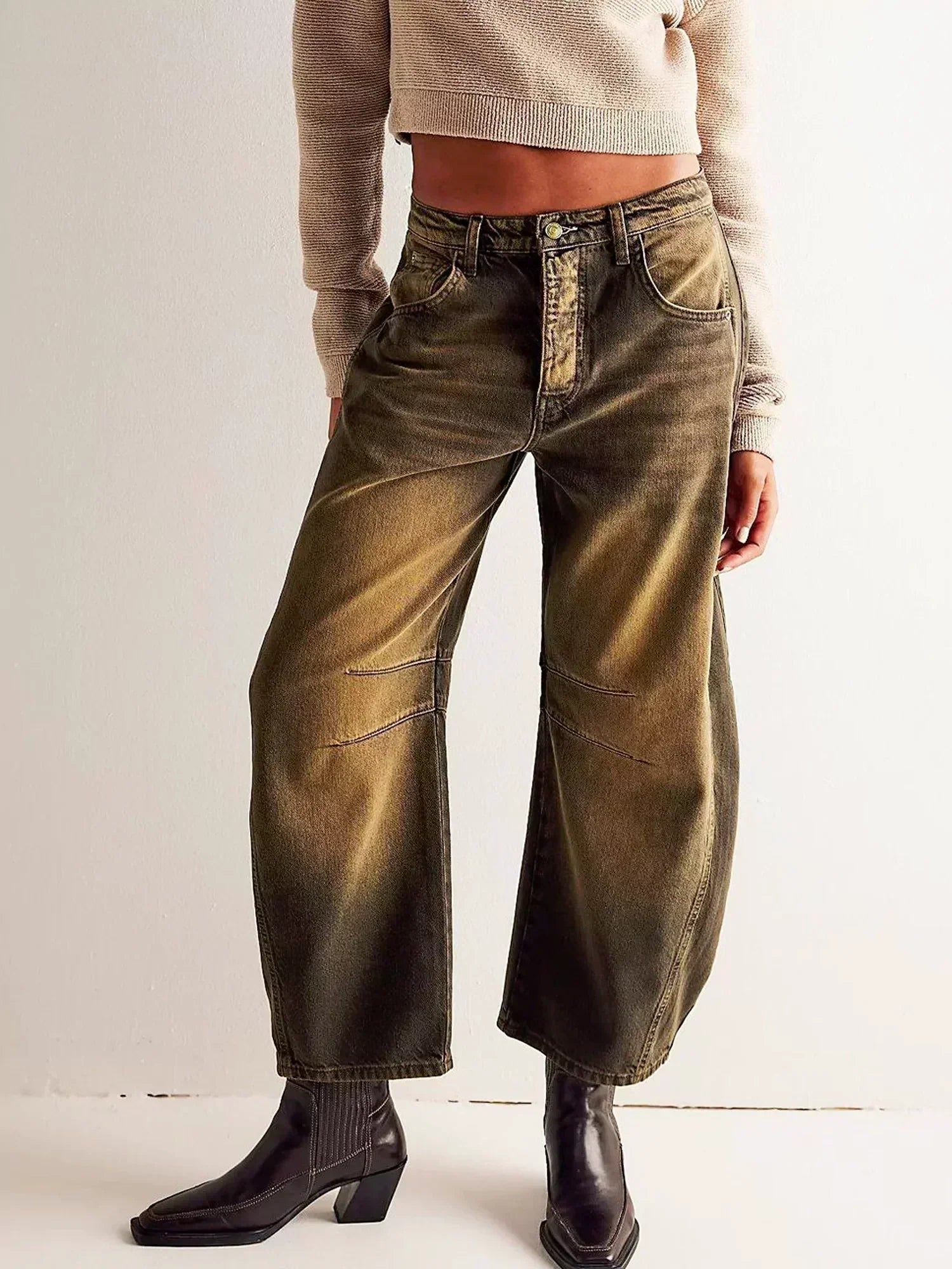 Lottie - Women's Bedruckte Jeans with Weitem Bein