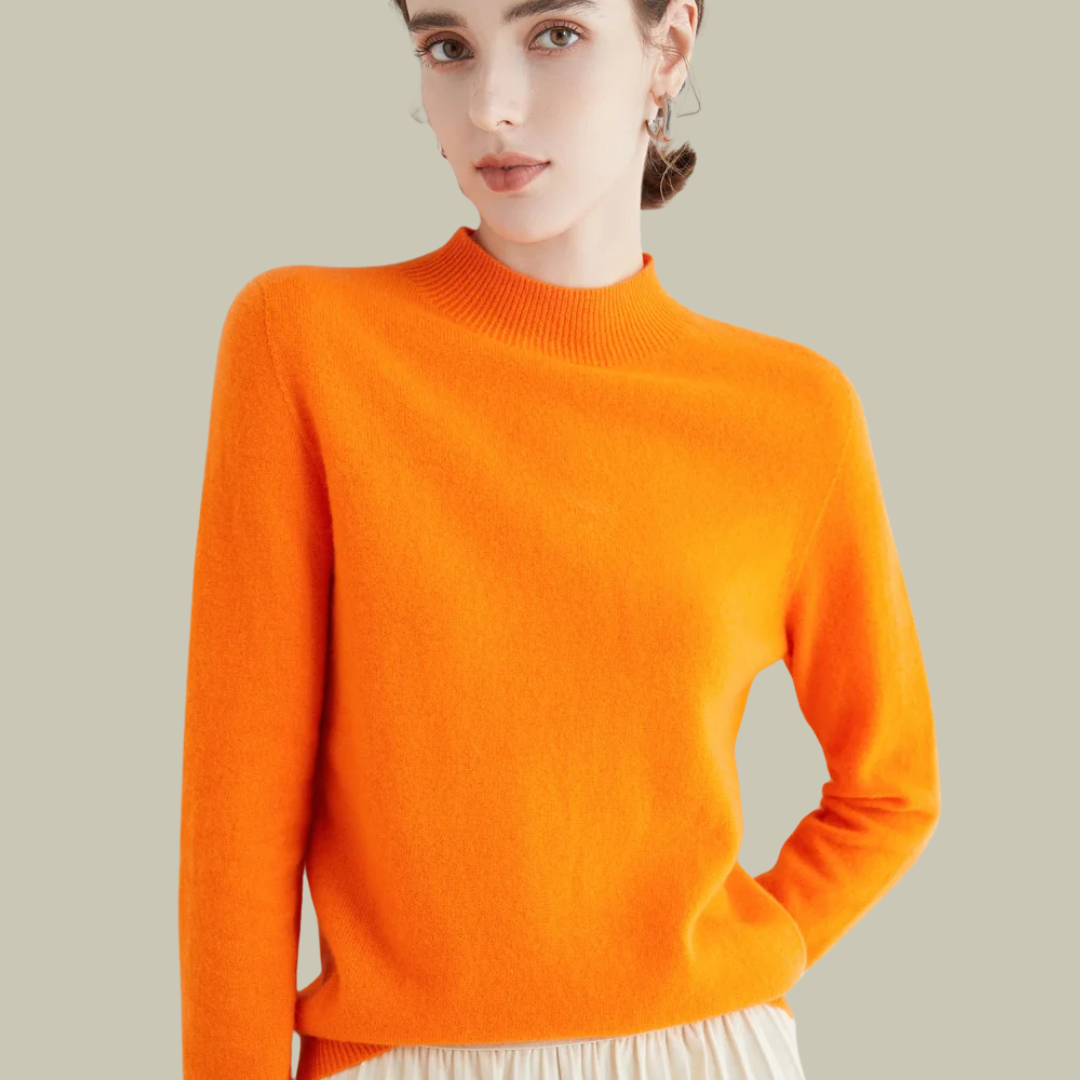 Karen - Women's Turtleneck Sweater aus Merinowolle for Spring