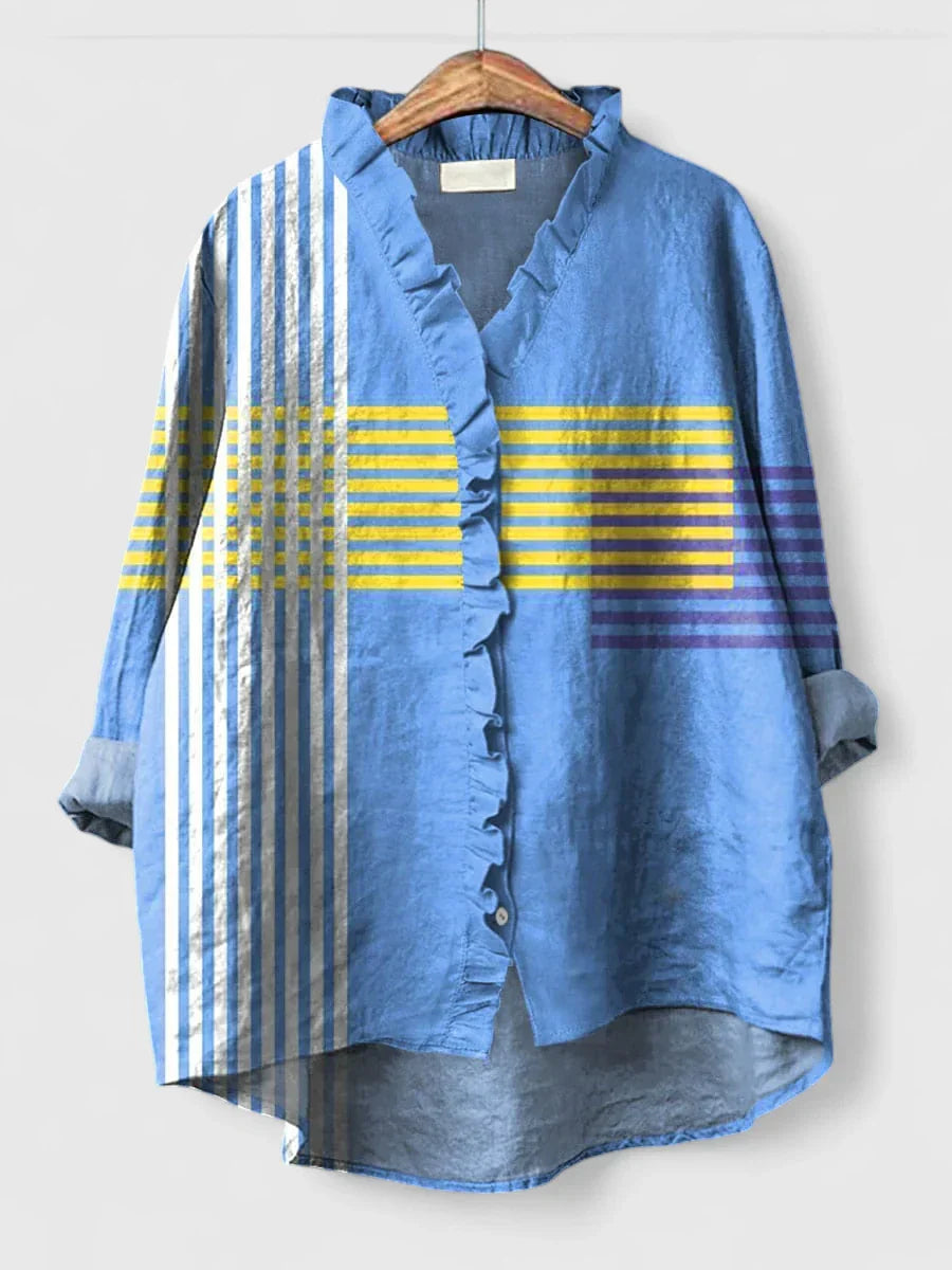 Louise - Women's Casual Relaxed Blouse with V-Neck