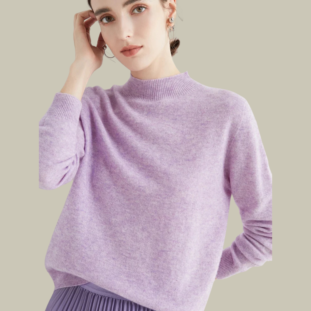 Karen - Women's Turtleneck Sweater aus Merinowolle for Spring