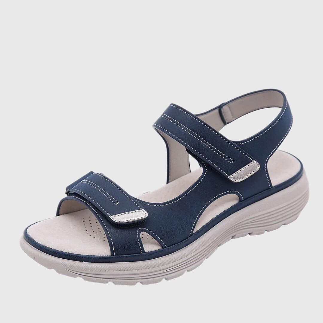 Chloe - Women's Sandals with Open Lace and Klettverschluss