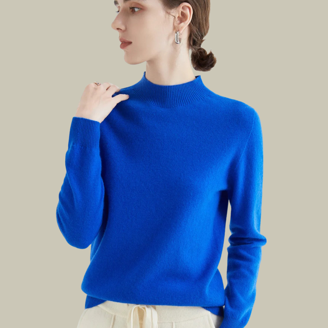 Karen - Women's Turtleneck Sweater aus Merinowolle for Spring