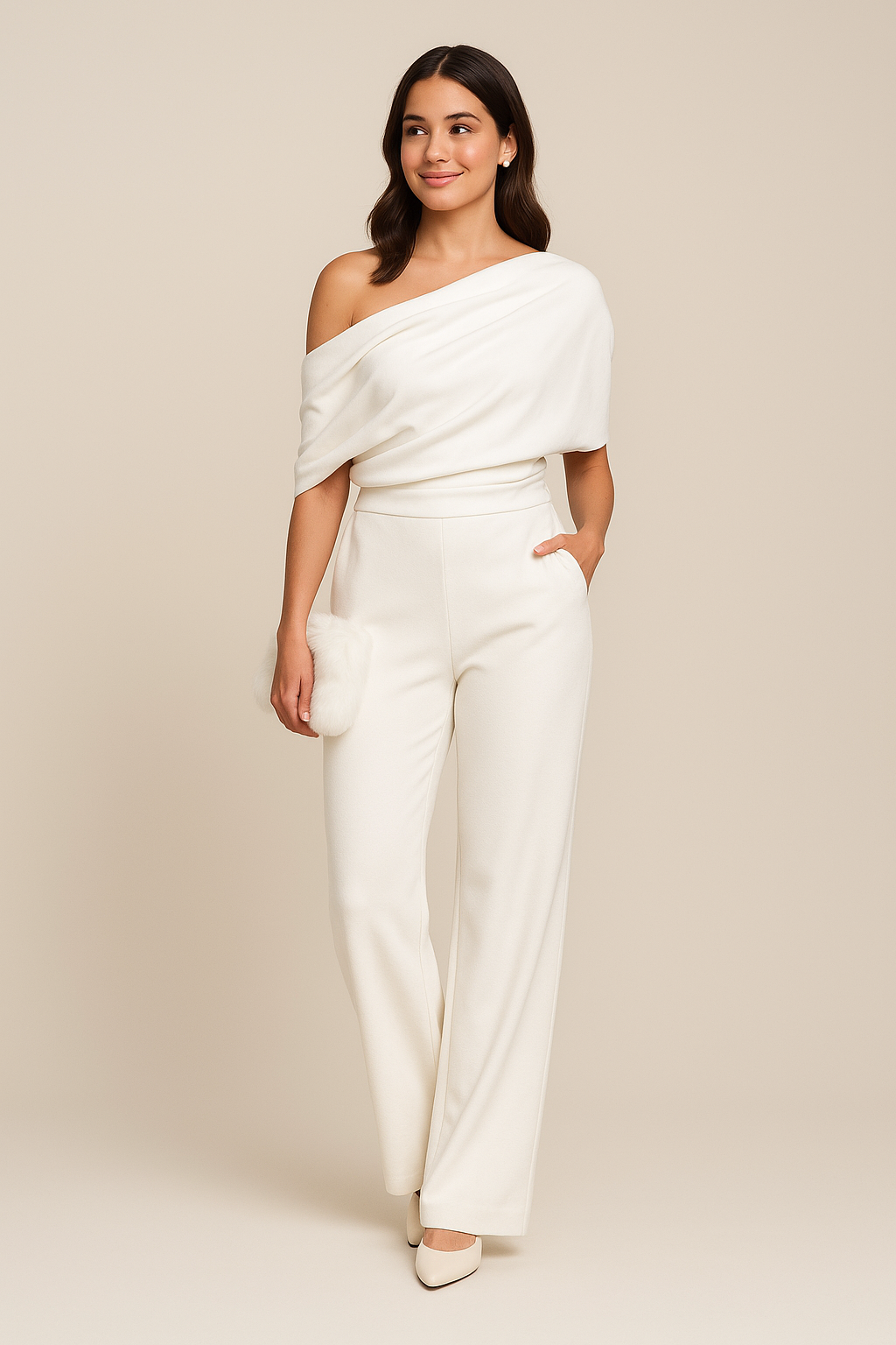 Amber - Women's Chic One-Shoulder Spring-Jumpsuit
