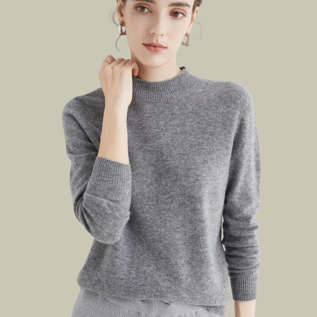 Karen - Women's Turtleneck Sweater aus Merinowolle for Spring