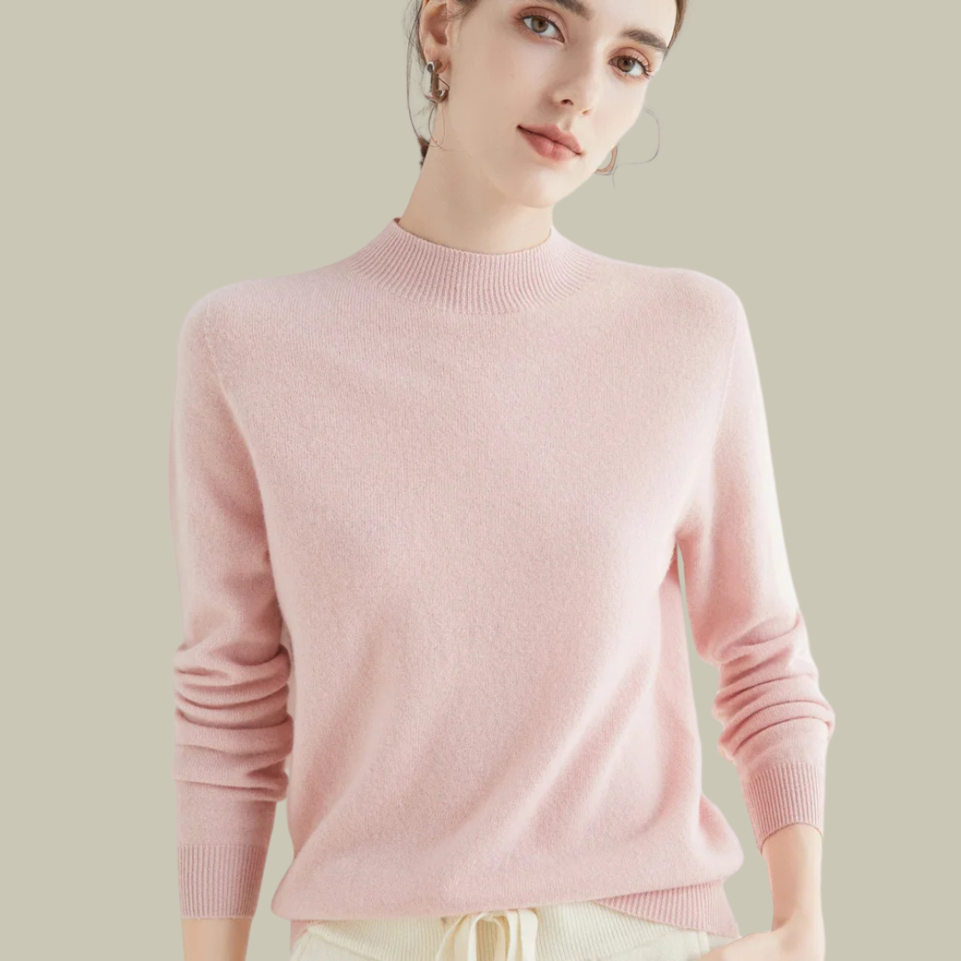 Karen - Women's Turtleneck Sweater aus Merinowolle for Spring
