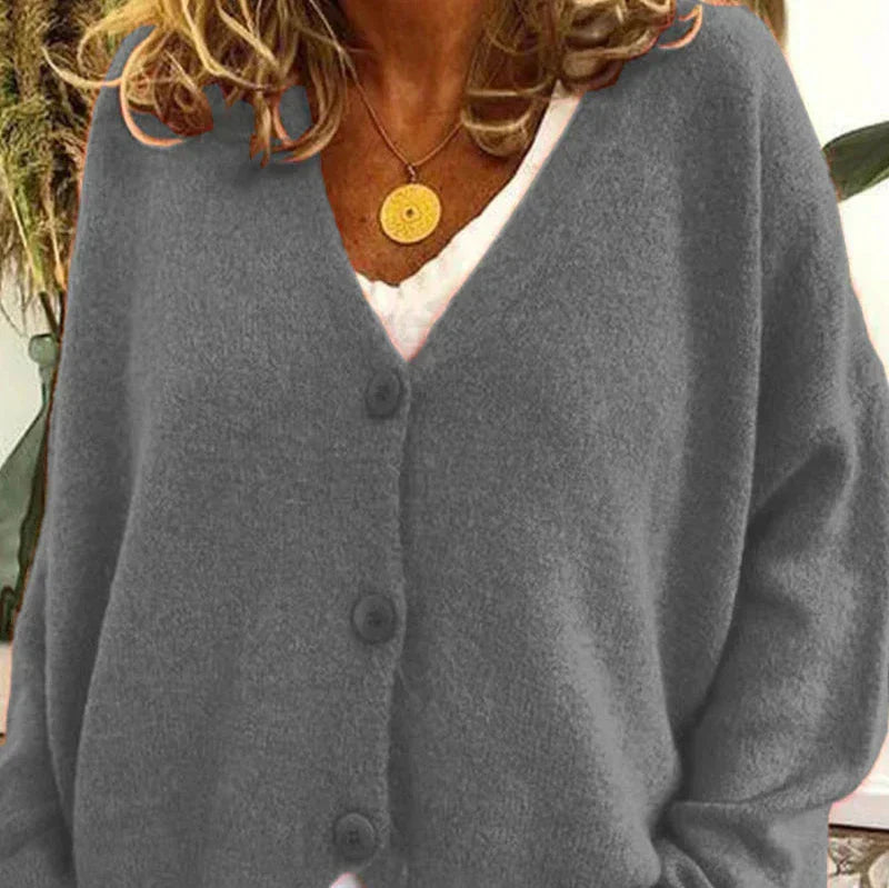 Sophie - Women's Casual-Cardigan with V-Neck and Buttons