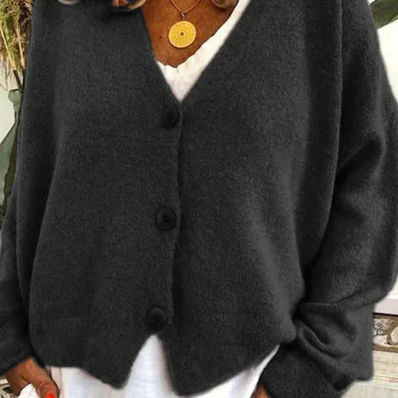 Sophie - Women's Casual-Cardigan with V-Neck and Buttons