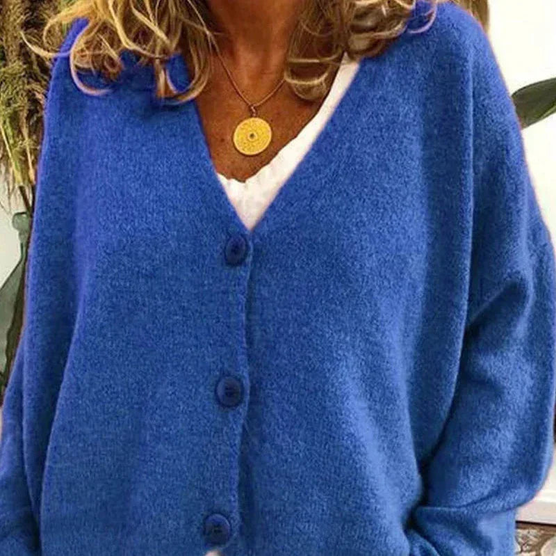 Sophie - Women's Casual-Cardigan with V-Neck and Buttons
