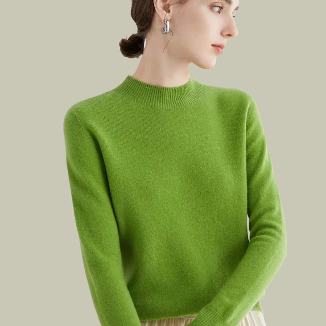 Karen - Women's Turtleneck Sweater aus Merinowolle for Spring