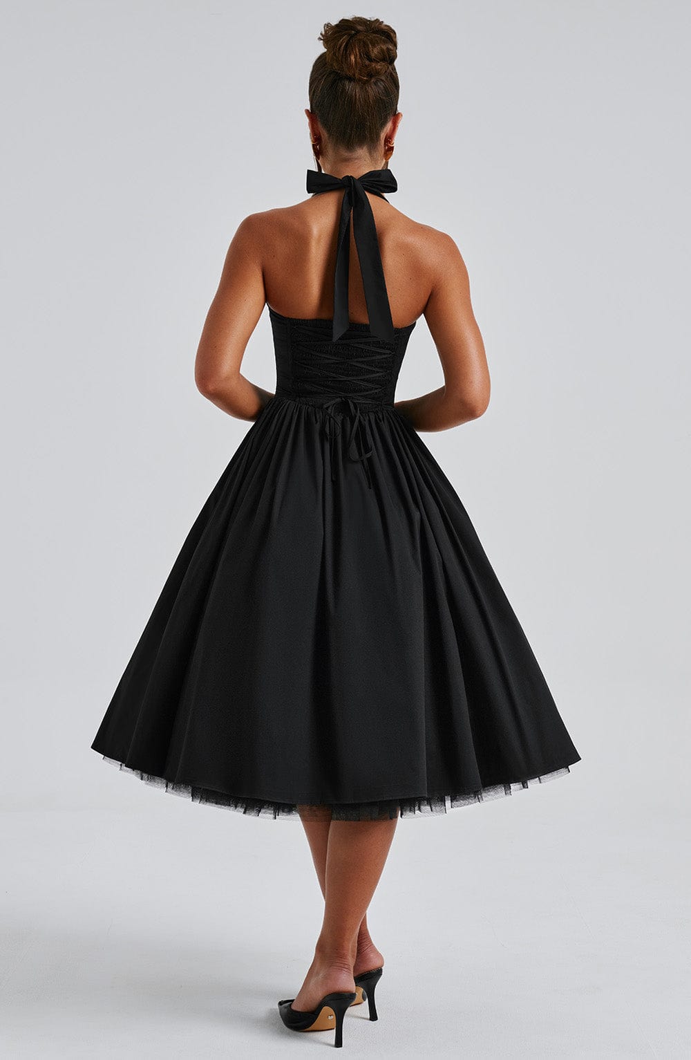 Sheila - Women's Halter Midi Dress for Wedding Guests