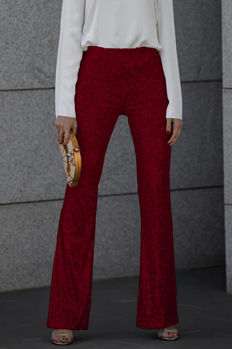 Helen - Women's Glittery Sequin-Bell-Bottom-Trousers