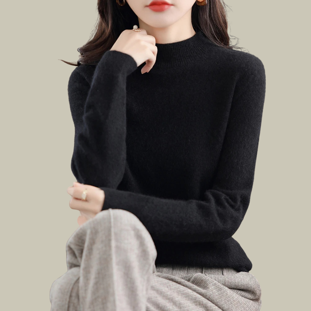 Karen - Women's Turtleneck Sweater aus Merinowolle for Spring