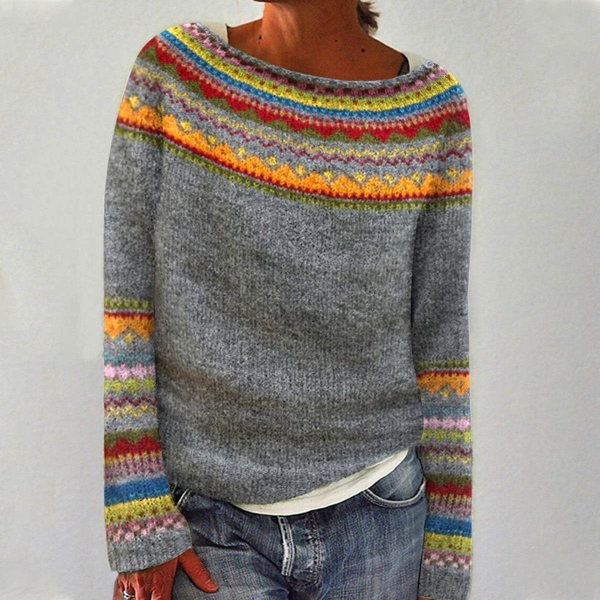 Rosie - Women's Knit Sweater with Rundhalsausschnitt for Everyday