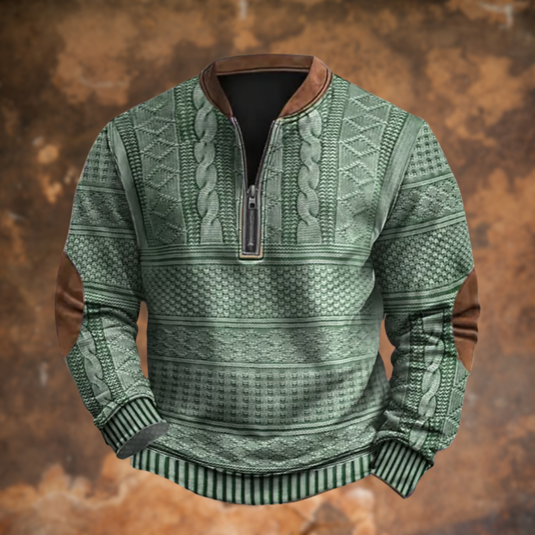 Rhys - Men's Classic Spring Jacket with Zip and Faux Fur Lining