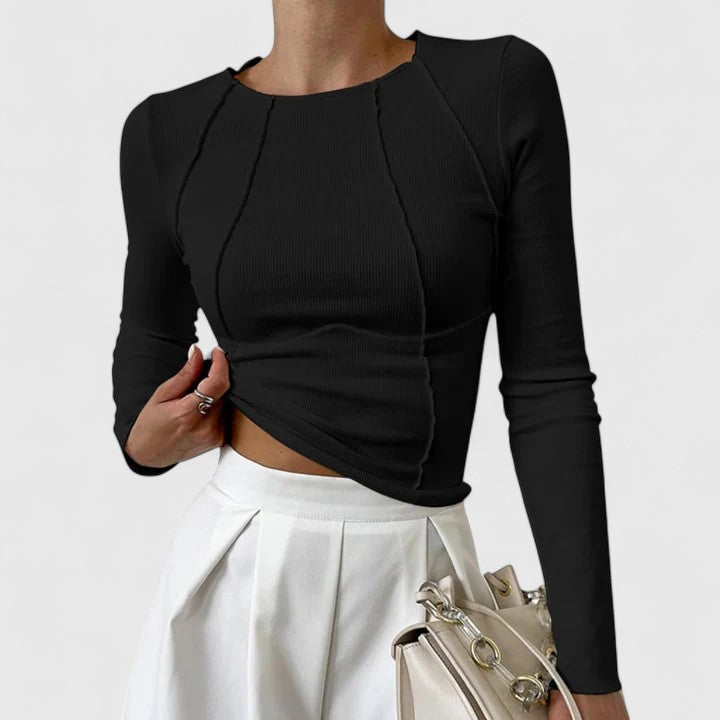 Ruby - Women's Casual Long Sleeve Shirt, Enganliegend