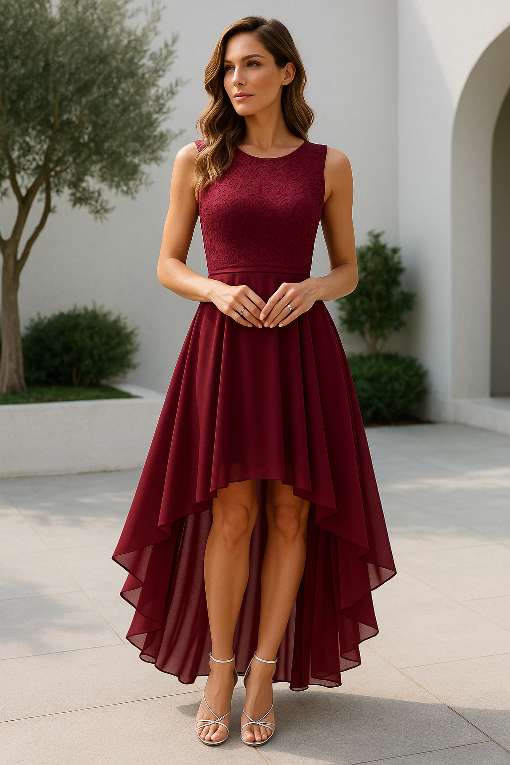 Caitlin - Women's Wedding Guest High-Low Elegant Dress