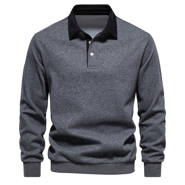 Jennifer - Men's Long Sleeve Polohemd with Classic Collar