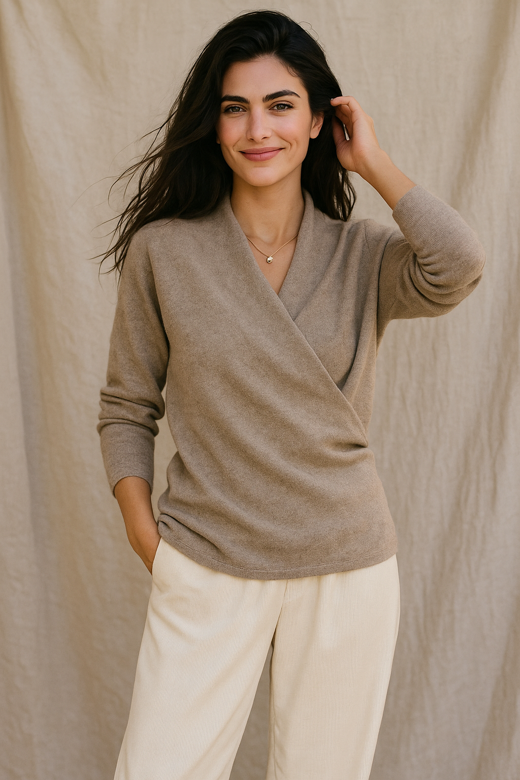 Rachel - Women's Spring Wrap Sweater with V Neckline