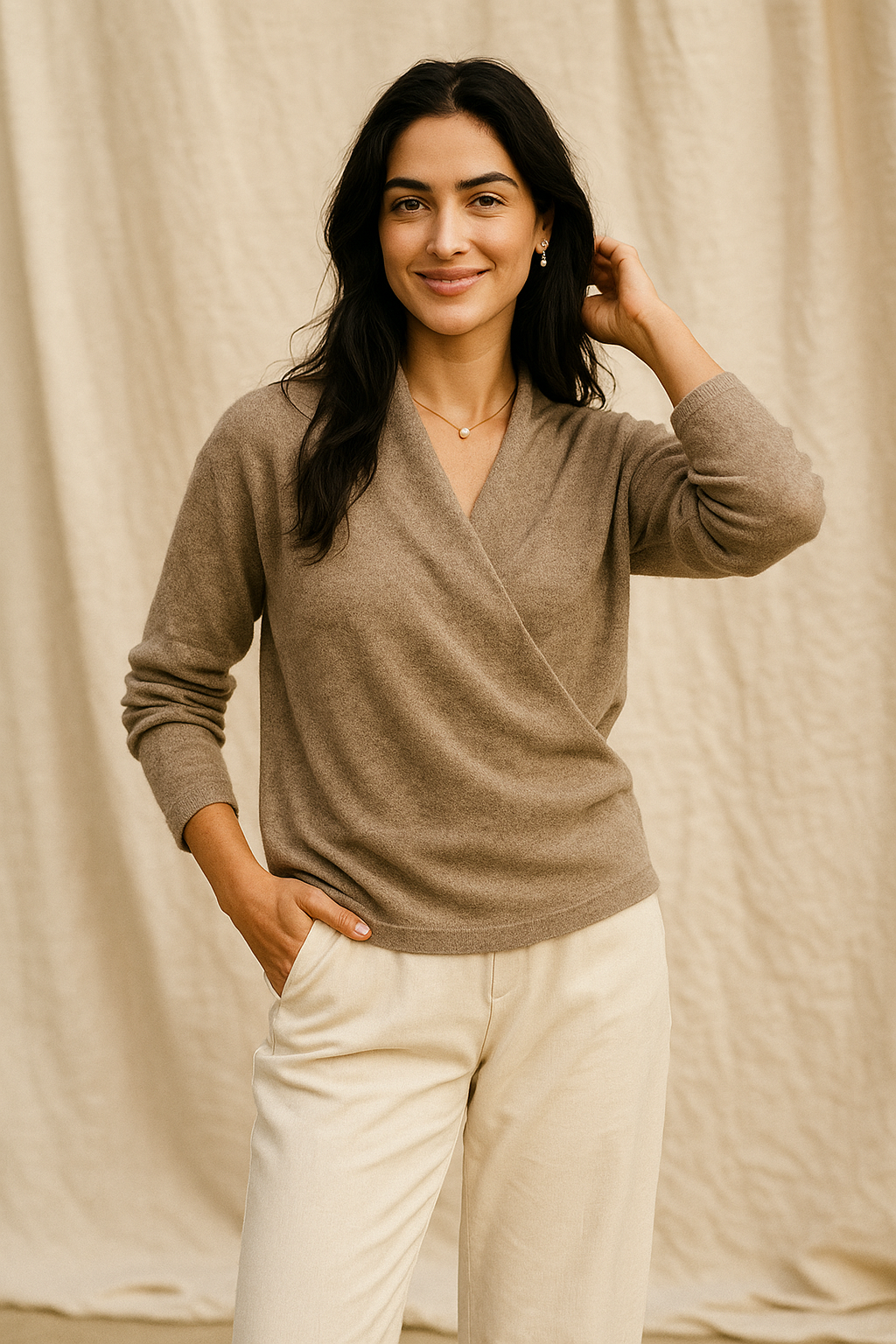 Rachel - Women's Spring Wrap Sweater with V Neckline