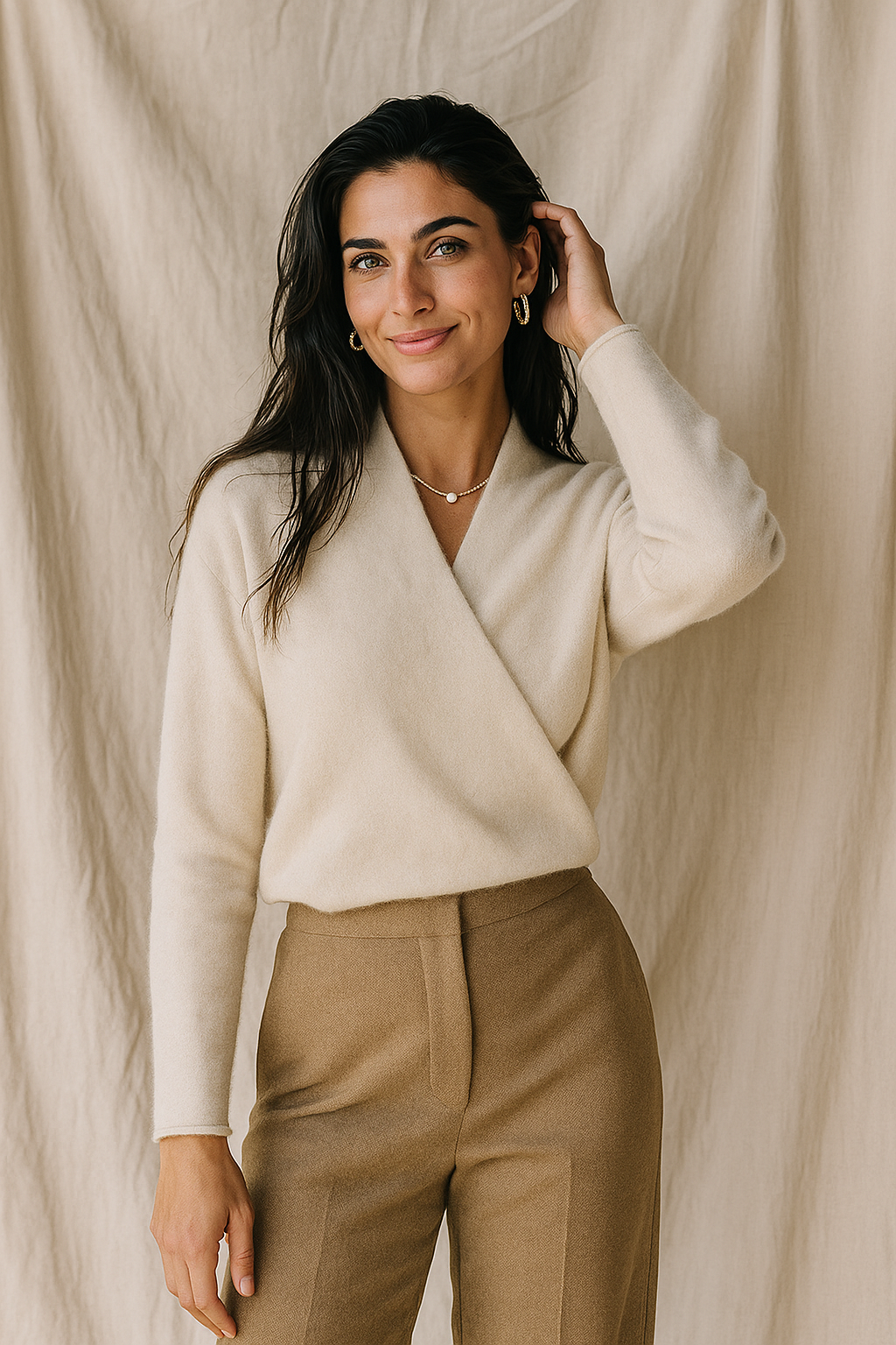 Rachel - Women's Spring Wrap Sweater with V Neckline