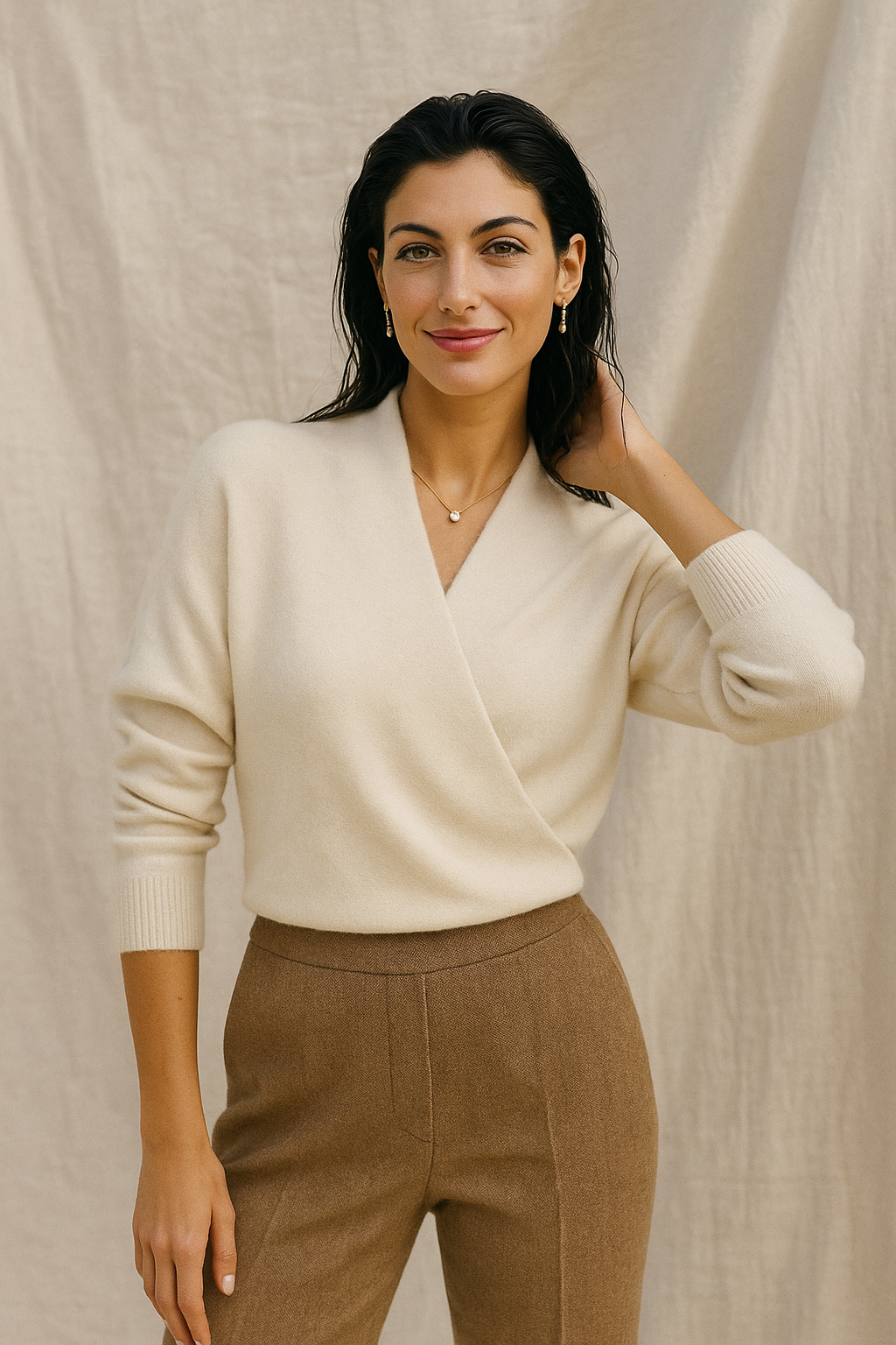 Rachel - Women's Spring Wrap Sweater with V Neckline