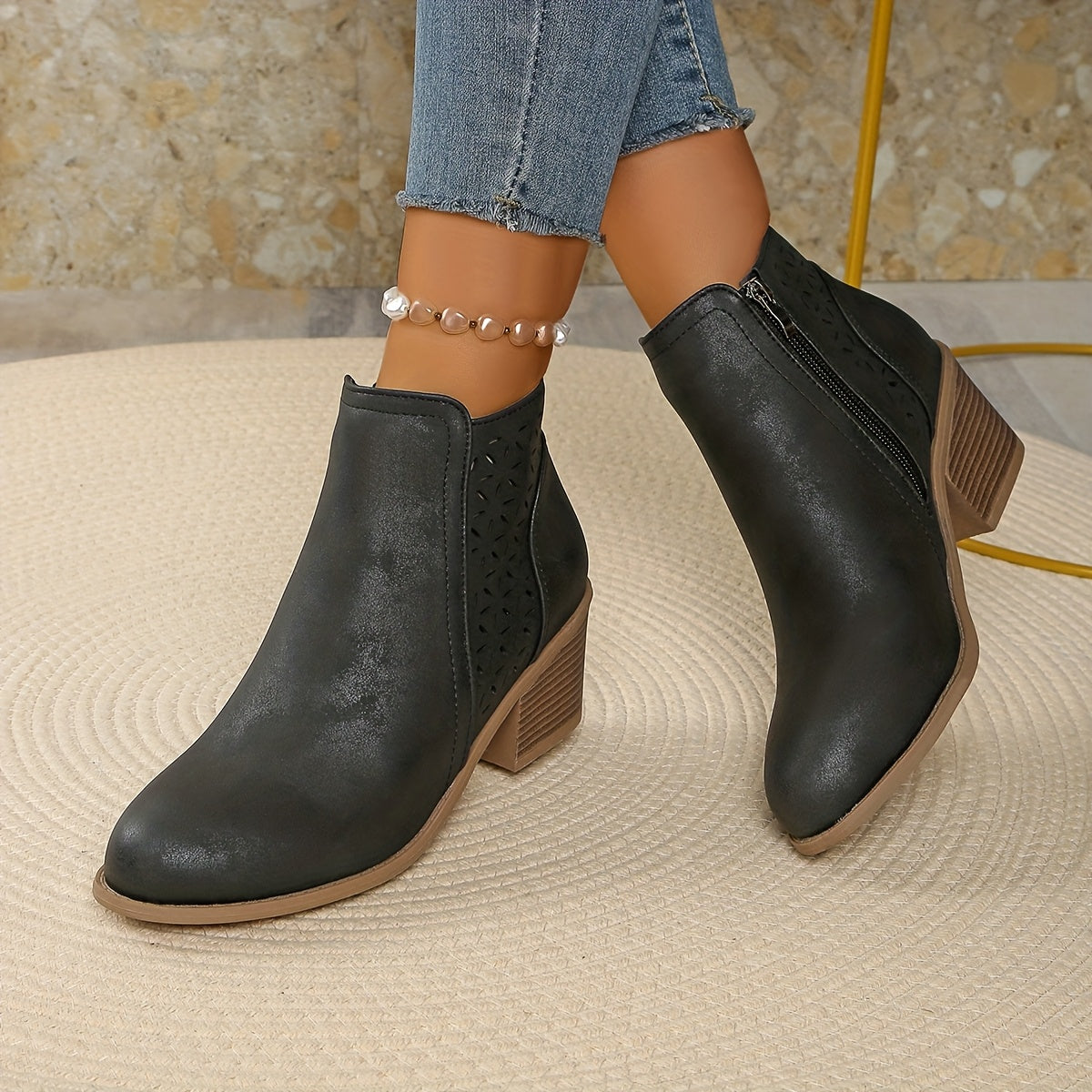 Beth - Women's Ankle Boots zum Slip-On with seitlichem Zip