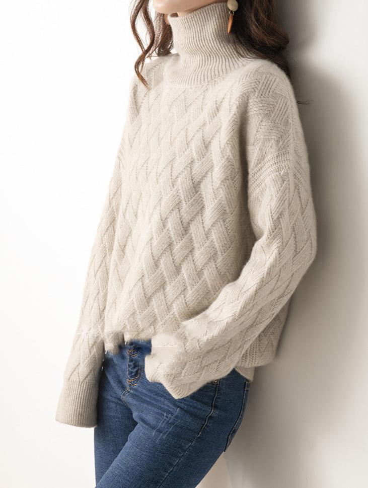 Tina - Women's Turtleneck Sweater for Spring