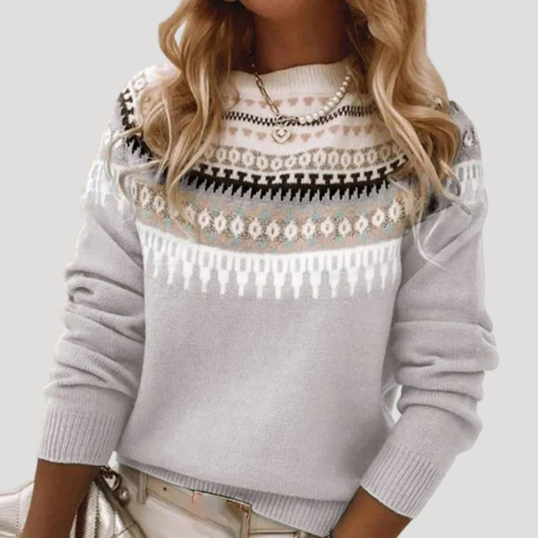 Claire - Women's Spring Fair-Isle-Knit Sweater