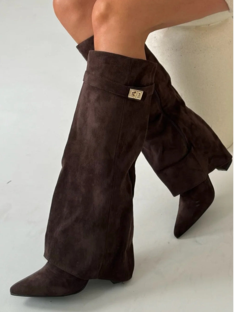 Ava - Women's Over-Knee Boots over-knee with Zip