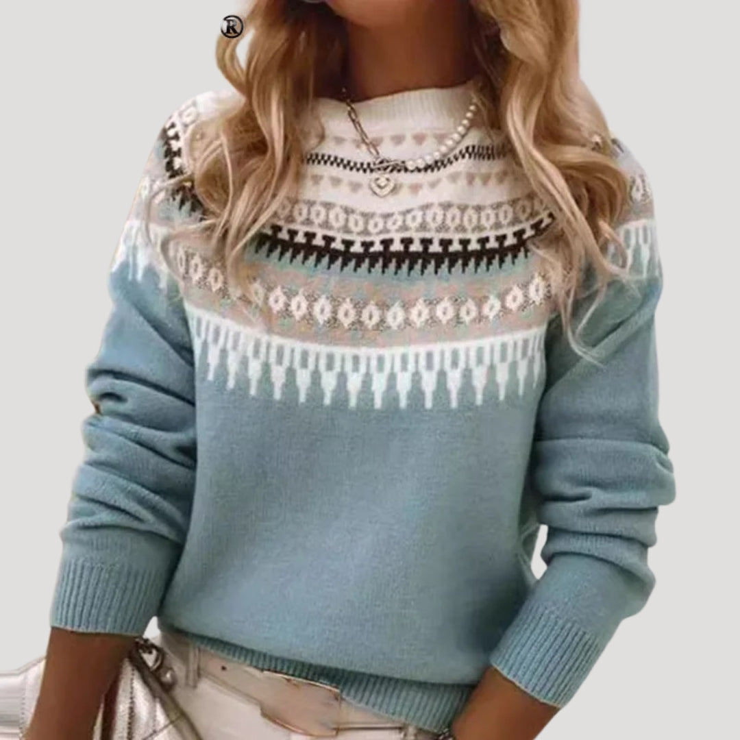 Claire - Women's Spring Fair-Isle-Knit Sweater
