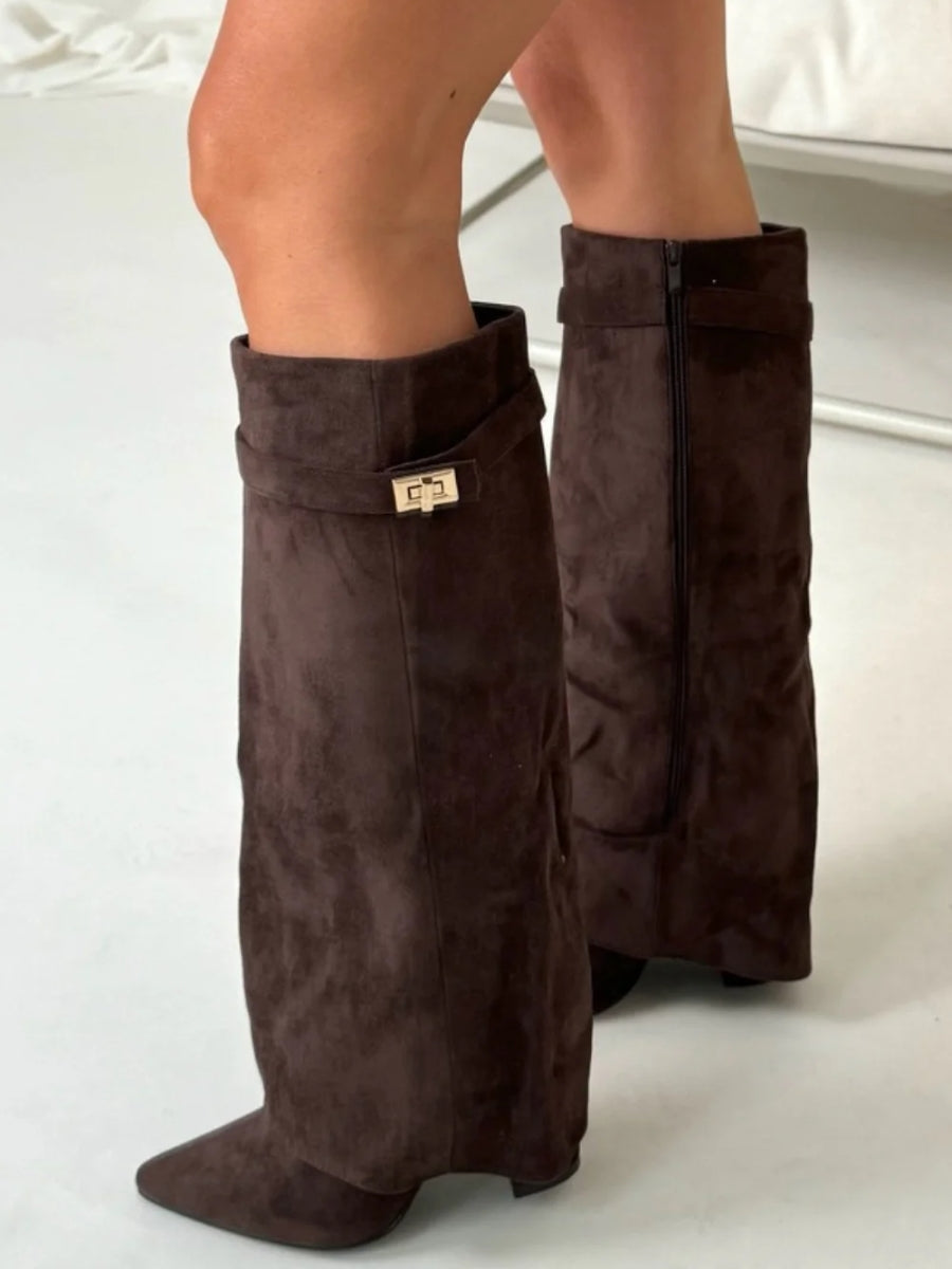 Ava - Women's Over-Knee Boots over-knee with Zip